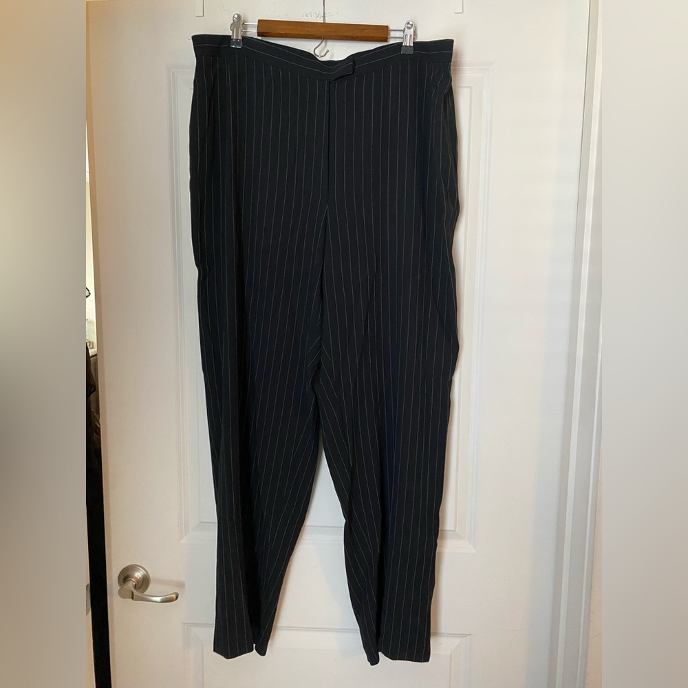 Lafayette 148 New York Black Pinstripe Trousers